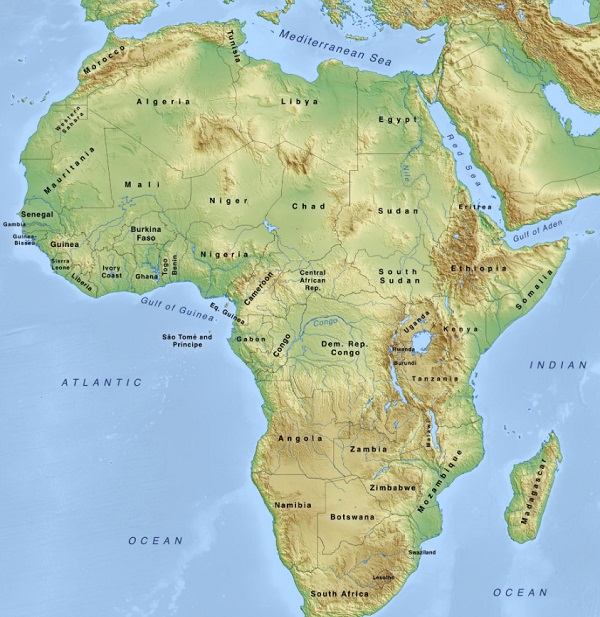 Suprafața Africii. Țărmurile Africii Suprafața Africii, Țărmurile Africii