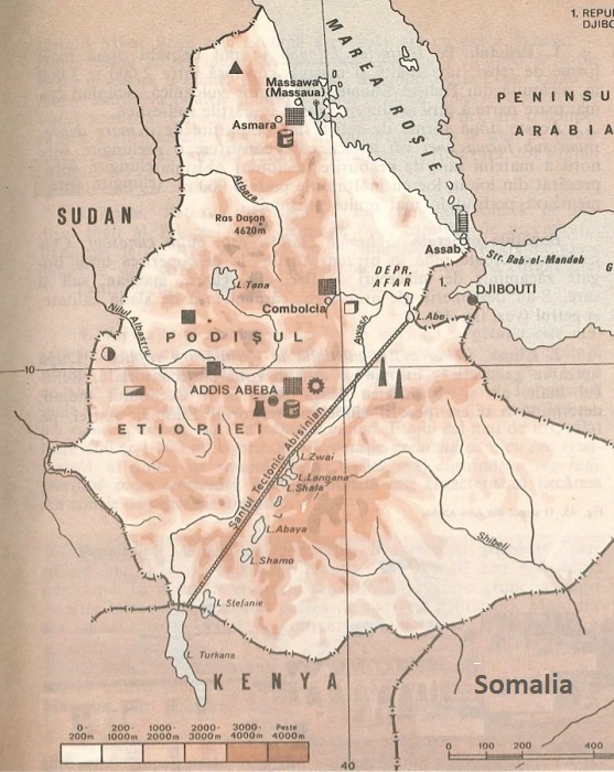 Etiopia – harta fizică