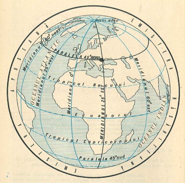 Poziția geografică a României pe glob